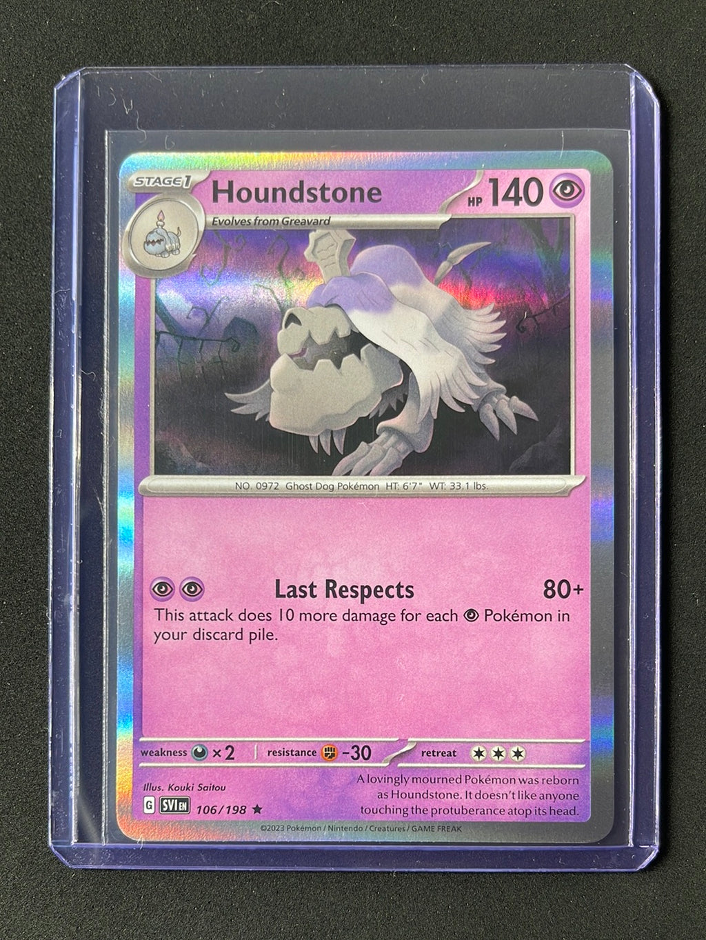 Pokemon TCG Scarlet & Violet Houndstone Holo 106/198 Pokemon TCG Scarlet & Violet Houndstone Holo 106/198