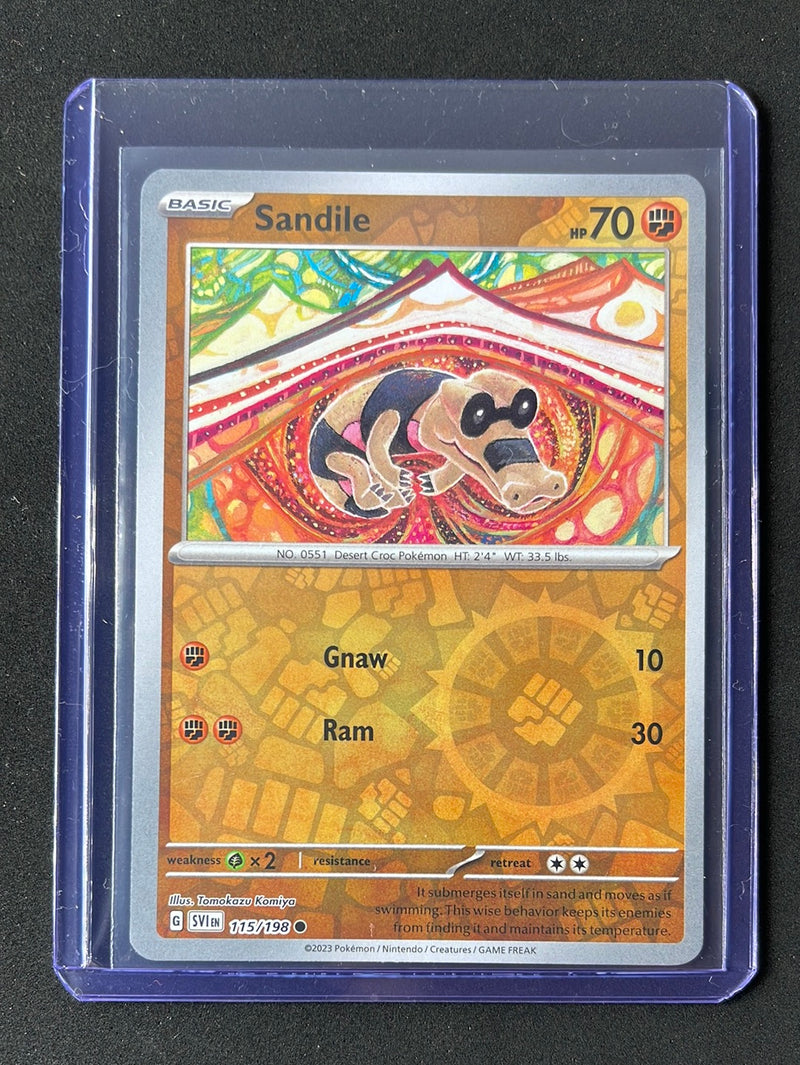 Pokemon TCG Scarlet & Violet Sandile Reverse Holo 115/198