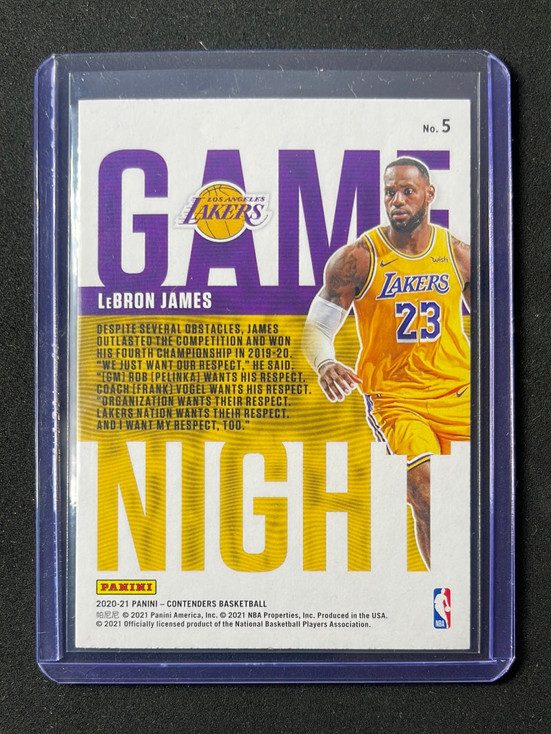 2020-21 Panini Contenders Lebron James Game Night