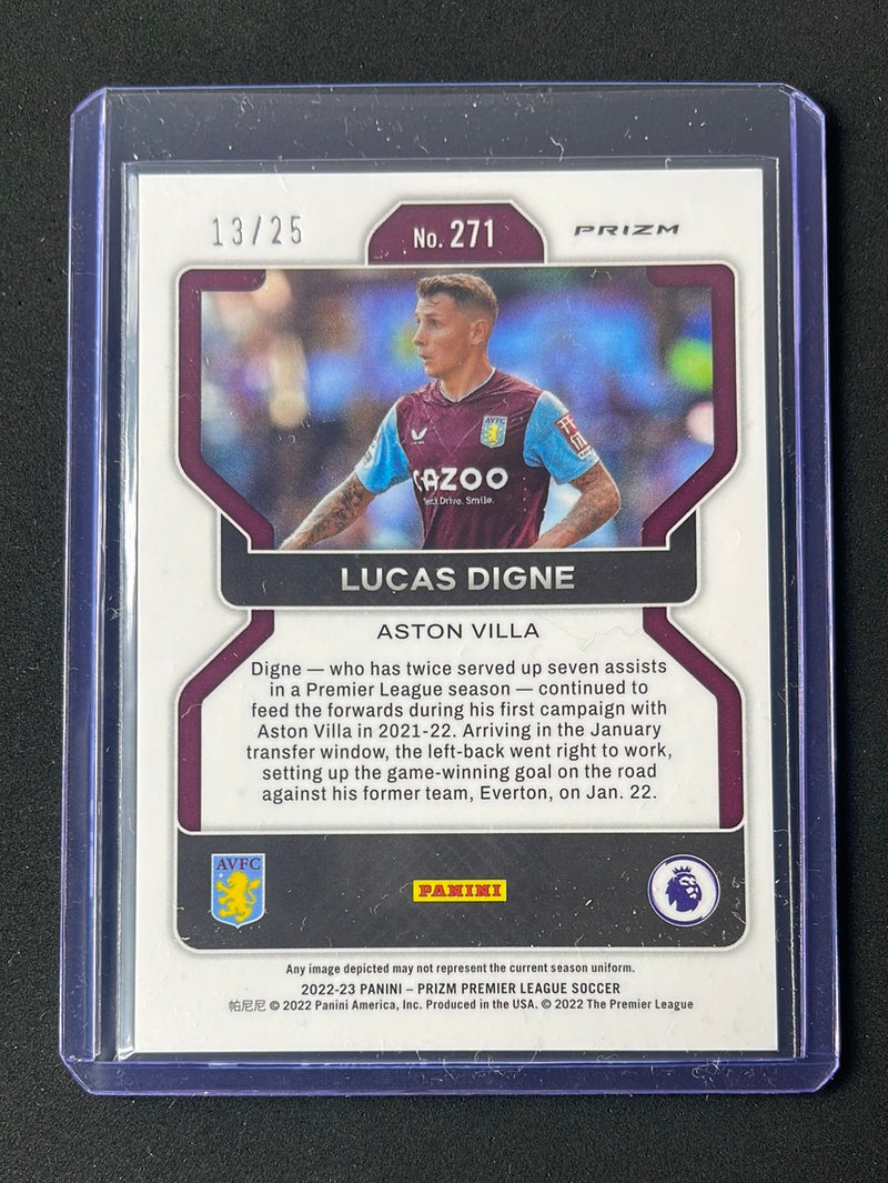 2022-23 Prizm Premier League Lucas Digne Purple Breakaway Prizm 13/25