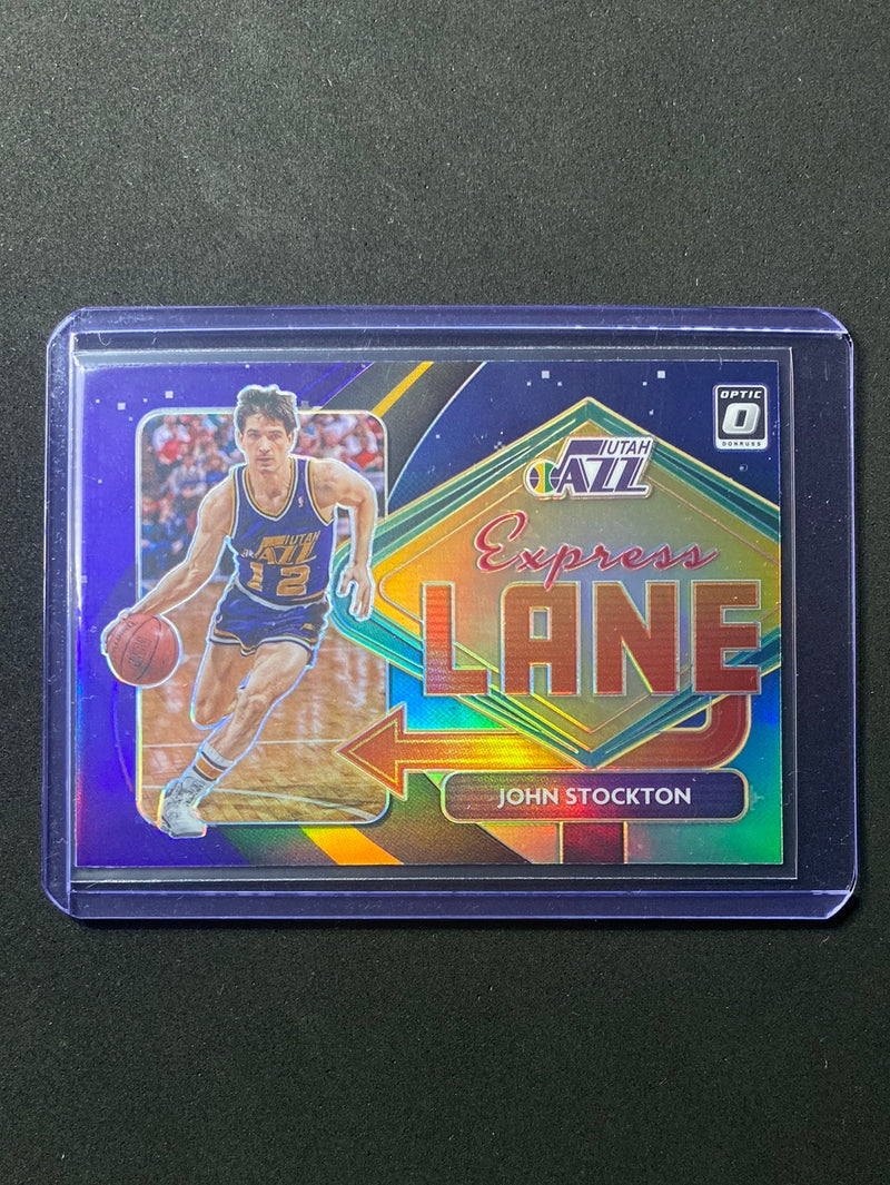 2020-21 Panini NBA Donruss Optic John Stockton Express Lane Purple Holo
