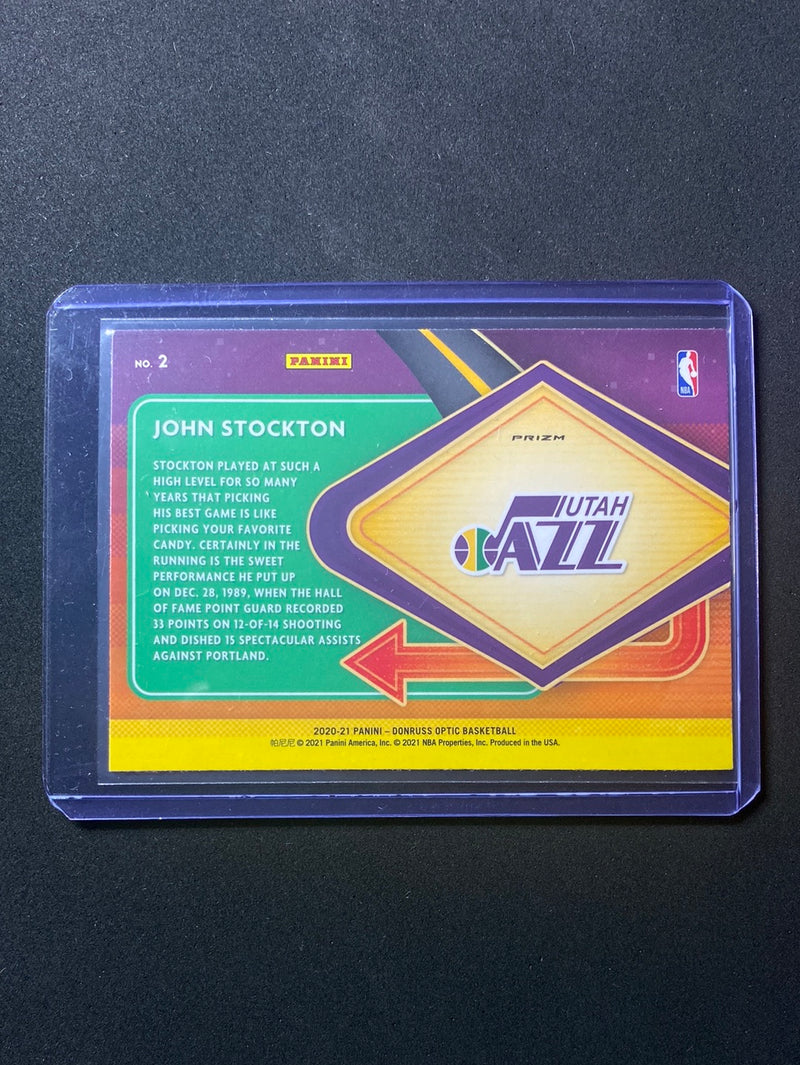 2020-21 Panini NBA Donruss Optic John Stockton Express Lane Purple Holo