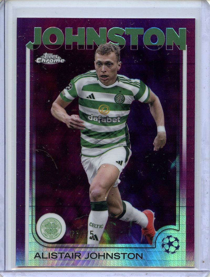 2024-25 Topps Chrome UEFA Club Comps Alistair Johnston Magenta Prism 5/75