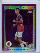 2024-25 Topps Chrome UEFA Club Comps Francesco Camarda Magenta Prism 6/75