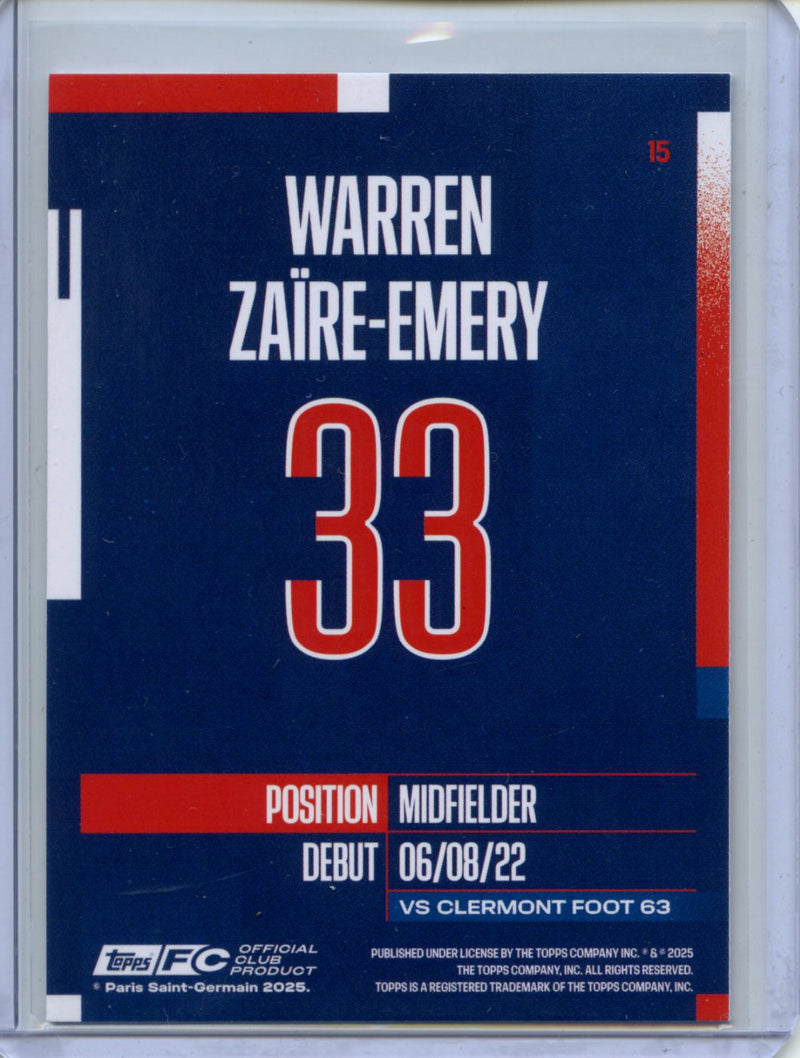 2024-25 Topps PSG Team Set Warren Zaire-Emery