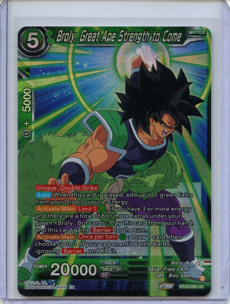 Broly, Great Ape Strength to Come - Perfect Combination BT23-095 UC Foil