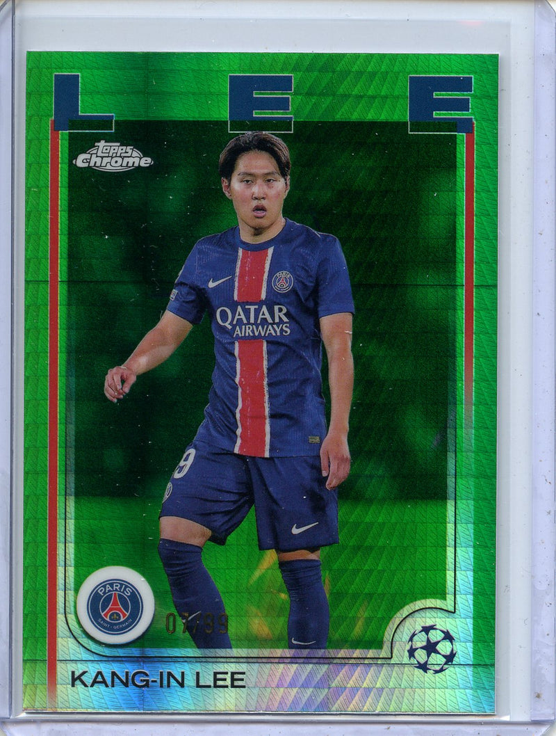 2024-25 Topps Chrome UEFA Club Comps Kang-In Lee Green Prism 7/99