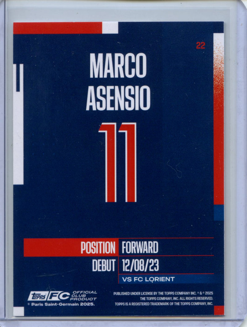 2024-25 Topps PSG Team Set Marco Asensio