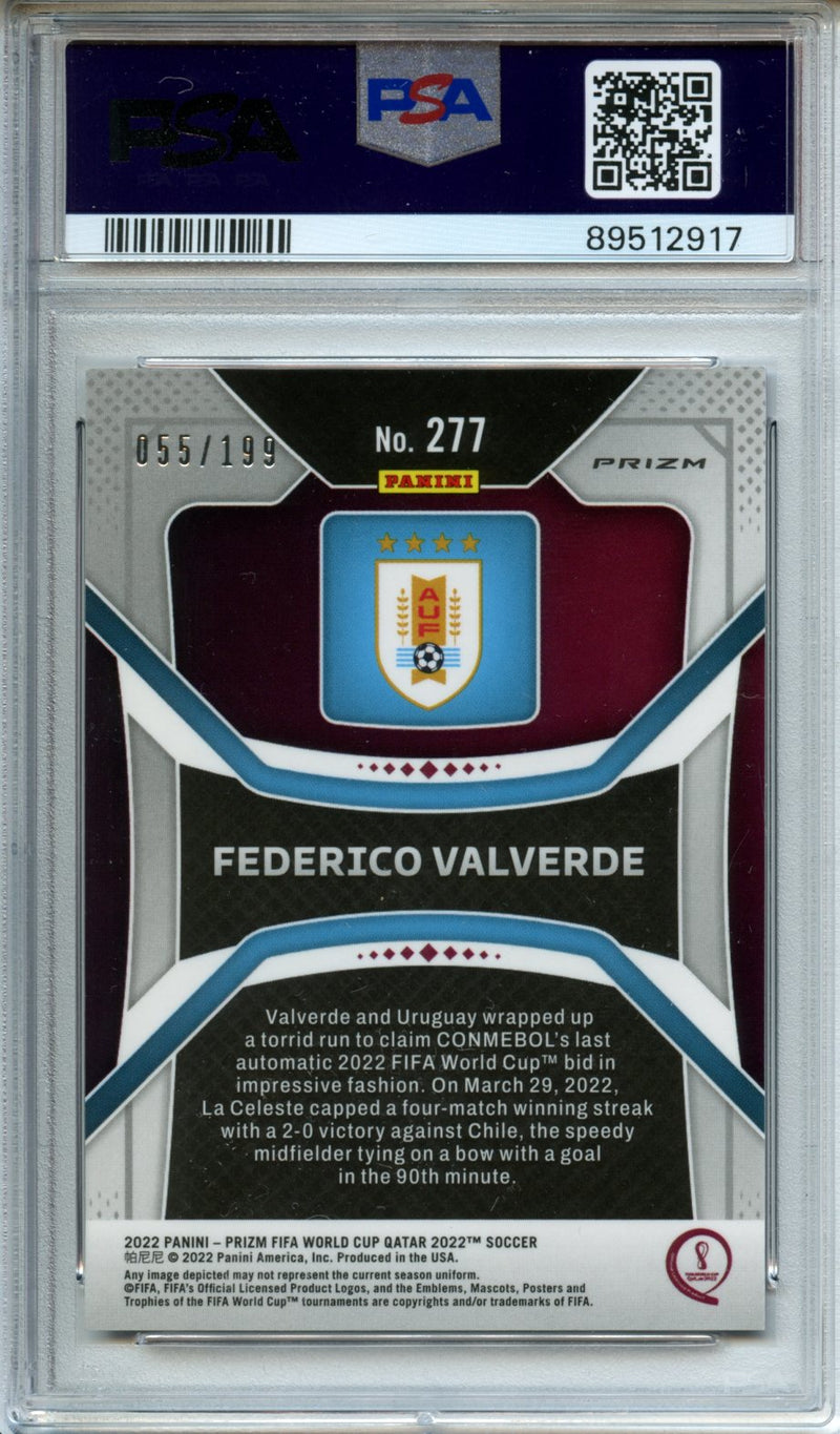 2022 Panini Prizm World Cup Qatar Federico Valverde Purple Prizm 55/199