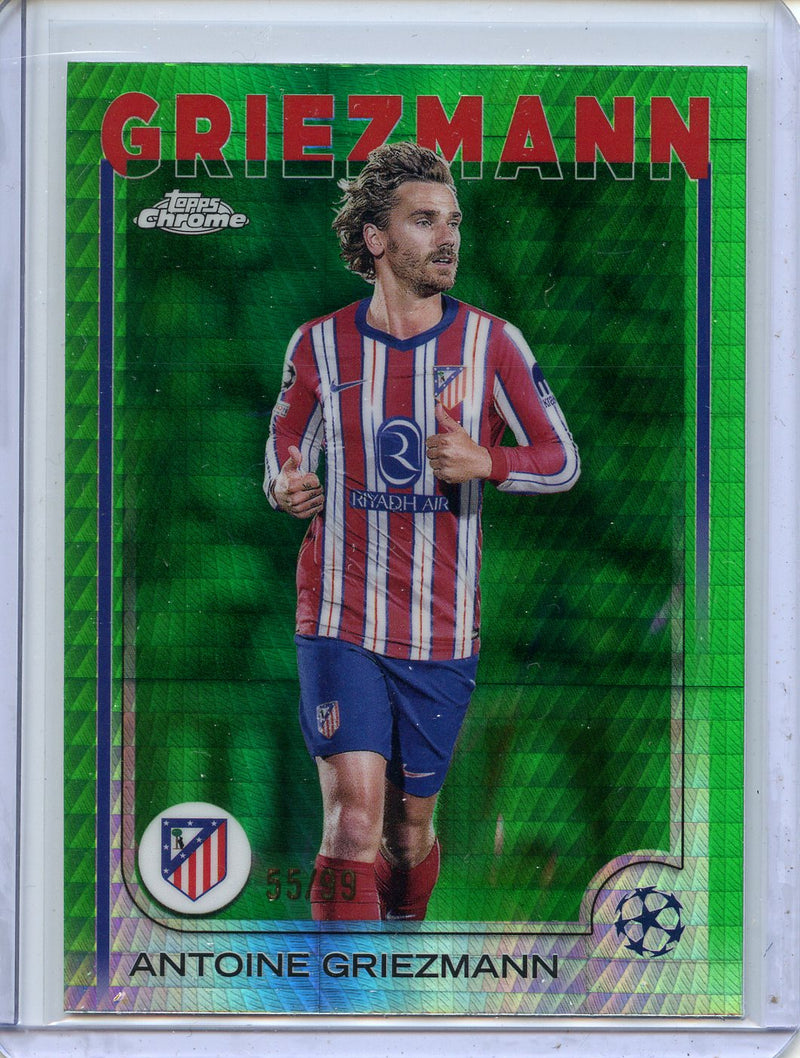 2024-25 Topps Chrome UEFA Club Comps Antoine Griezmann Green Prism 55/99