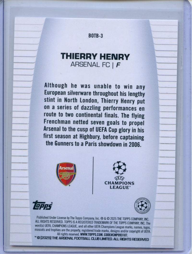 2024-25 Topps UEFA CC Thierry Henry Best Of The Best