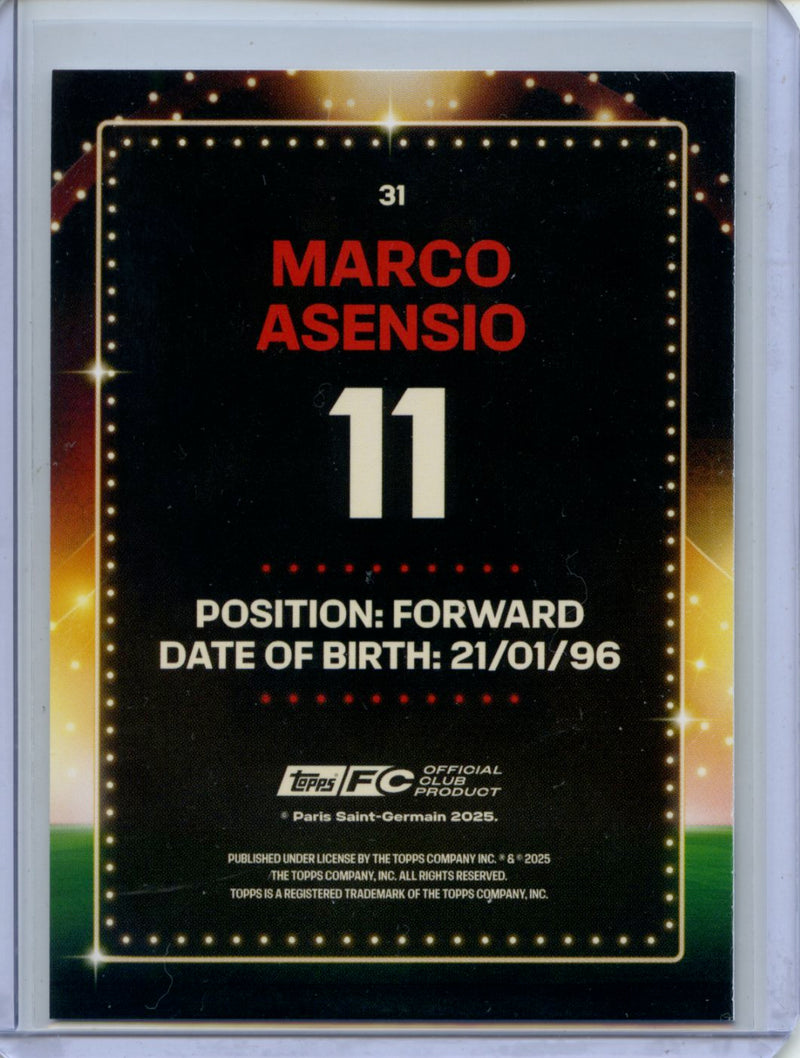 2024-25 Topps PSG Team Set Marco Asensio Parisian Performers