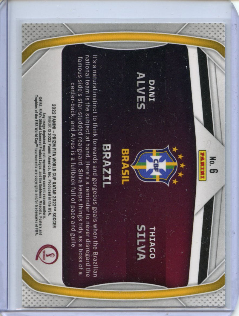 2022 Panini Prizm FIFA World Cup Qatar Dani Alves/Thiago Silva Connections