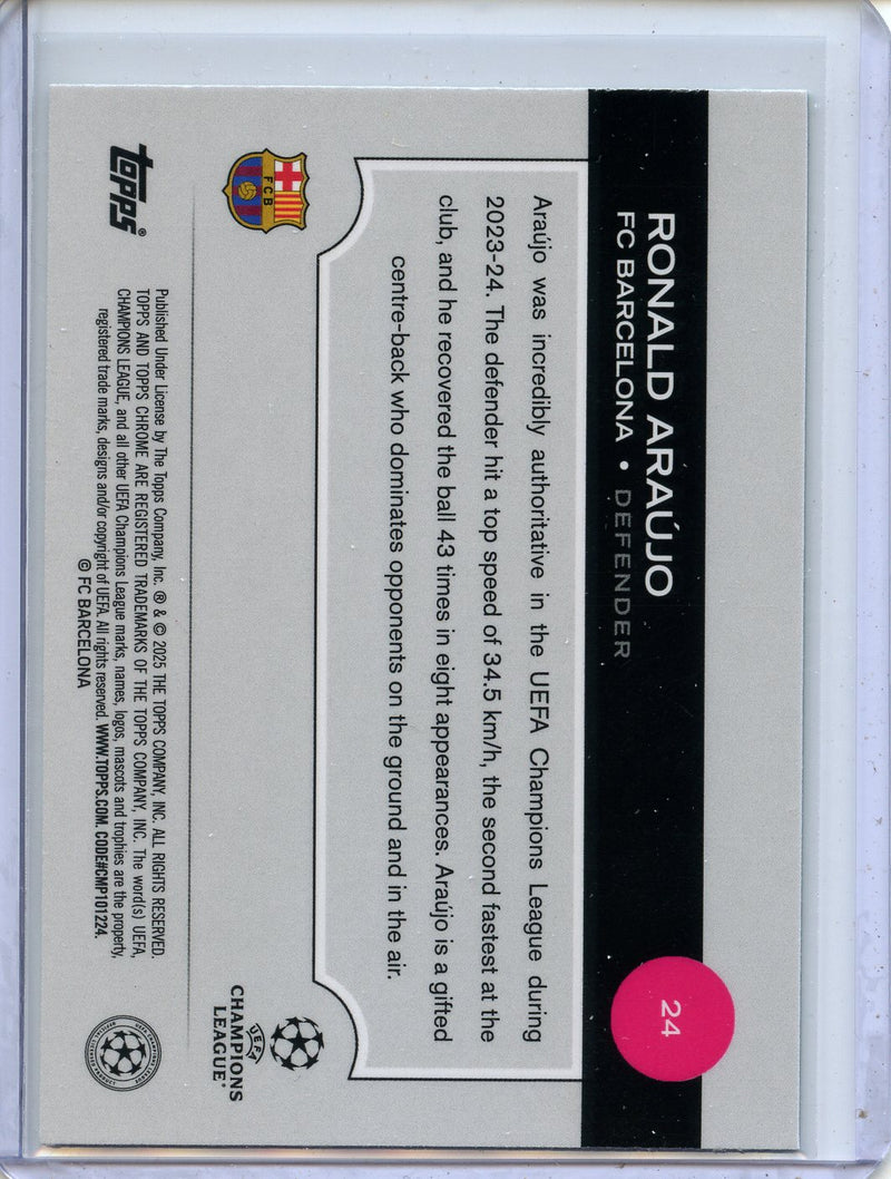 2024-25 Topps Chrome UEFA Club Comps Ronald Araujo Green Prism 51/99
