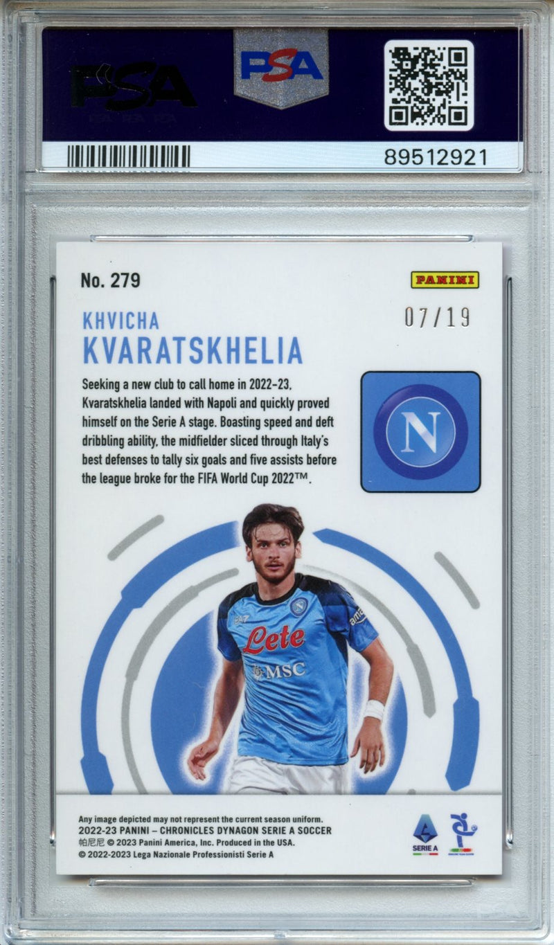 2022-23 Panini Chronicles Khvicha Kvaratskhelia Dynagon Pink Wave FOTL 7/19