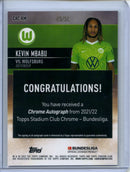 2021-22 Topps Bundesliga Stadium Club Chrome Kevin Mbabu Gold Prism Autograph 45/50