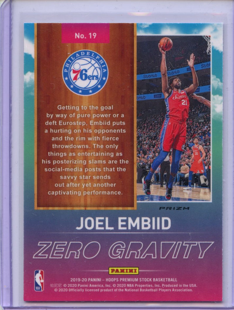 2019-20 Hoops Premium Joel Embiid Zero Gravity Silver