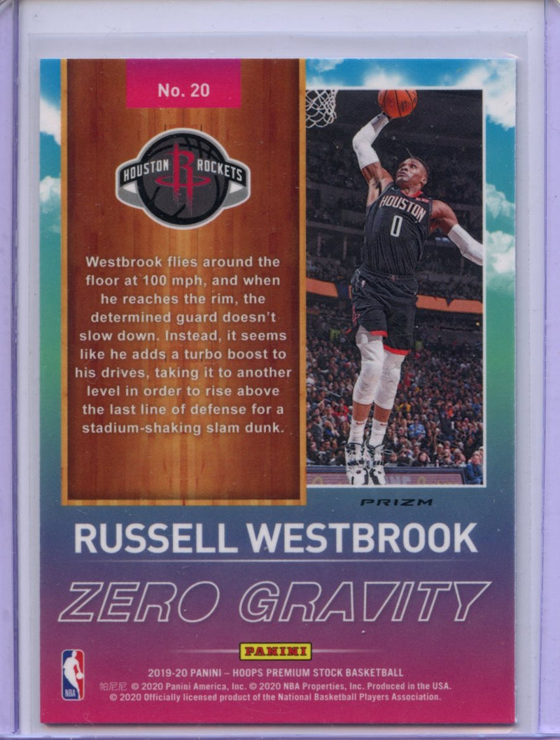 2019-20 Hoops Premium Russel Westbrook Zero Gravity Blue Prizm