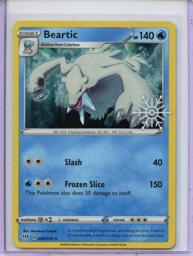 Pokemon TCG Sword & Shield Darkness Ablaze Beartic Holiday Calendar Promo 49/189