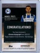 2021-22 Topps Bundesliga Stadium Club Chrome Manuel Prietl Blue Wave Autograph 56/79