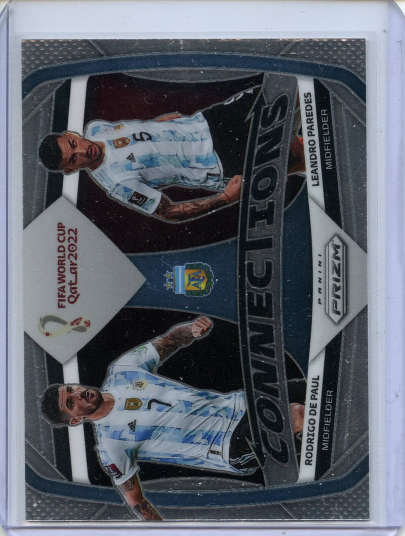 2022 Panini Prizm FIFA World Cup Qatar Rodrigo De Paul/Leandro Paredes Connections