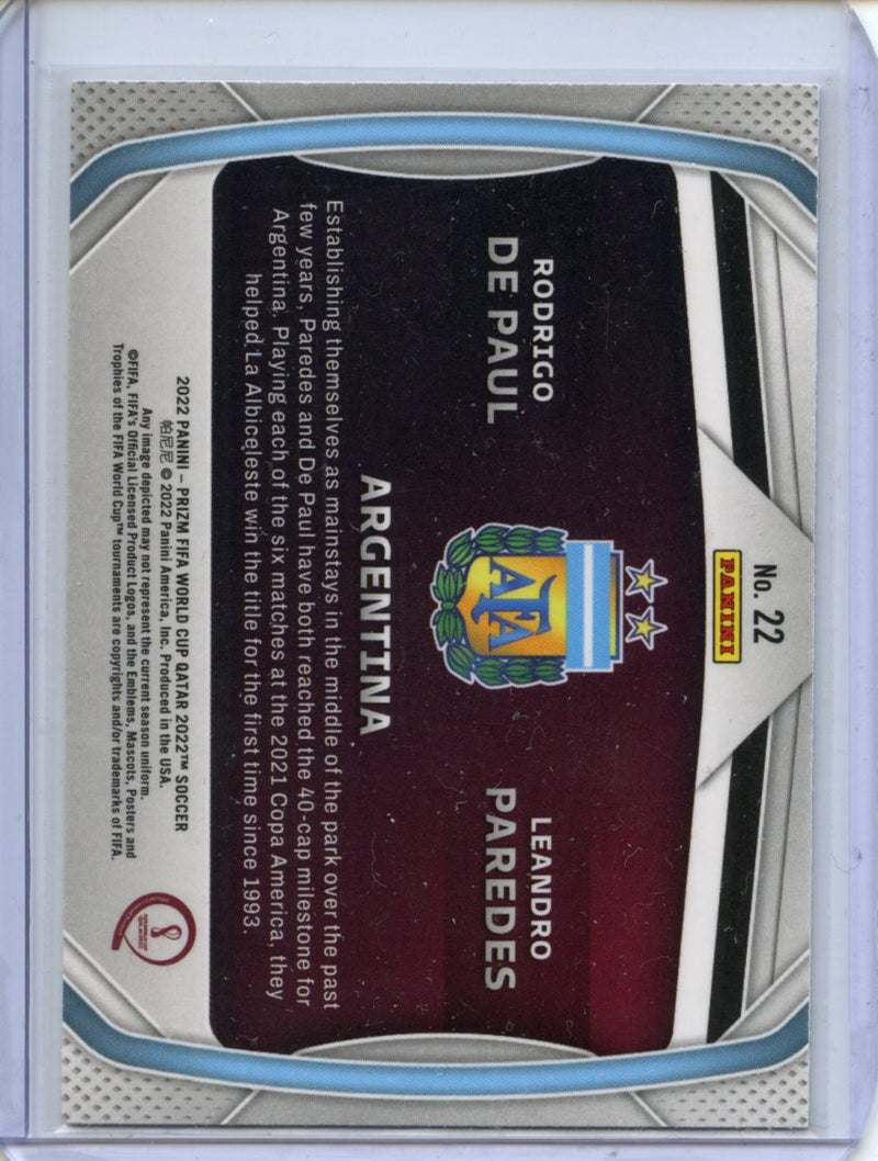 2022 Panini Prizm FIFA World Cup Qatar Rodrigo De Paul/Leandro Paredes Connections