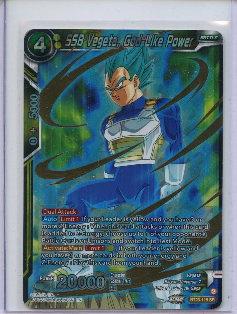 SSB Vegeta, God-Like Power - Perfect Combination BT23-115 SR Foil