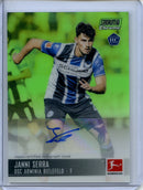 2021-22 Topps Bundesliga Stadium Club Chrome Janni Serra Neon Green Autograph 52/99