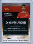 2021-22 Topps Bundesliga Stadium Club Chrome Rani Khedira Neon Green Autograph 88/99