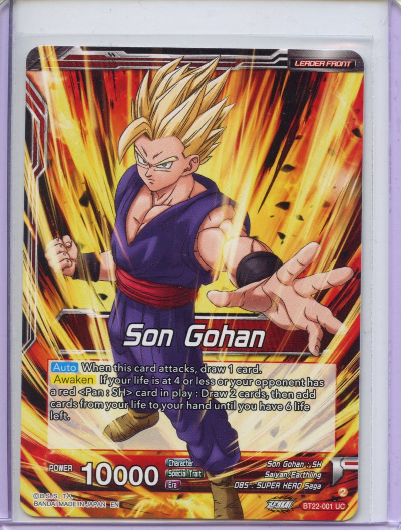 Son Gohan, Son Gohan Unfaltering Power - Critical Blow BT22-001 UC Foil