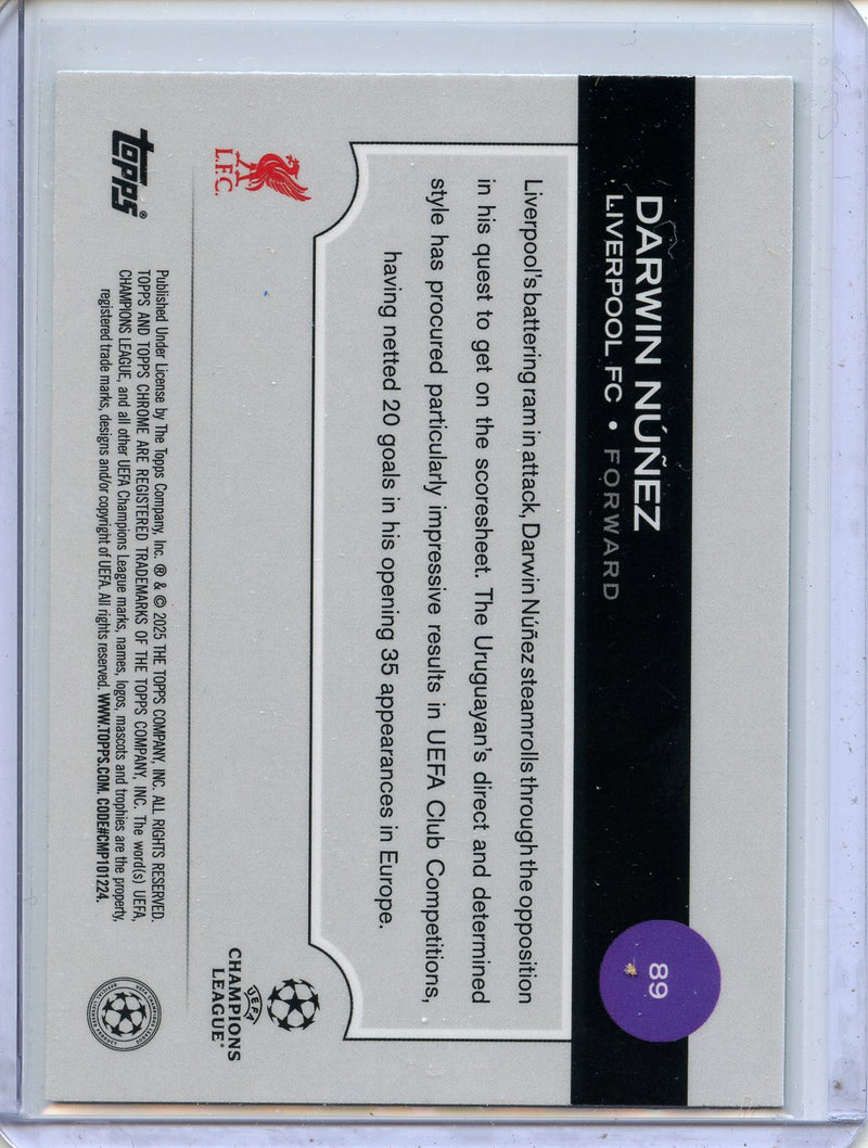 2024-25 Topps Chrome UEFA Club Comps Darwin Nunez Green Lava 72/99