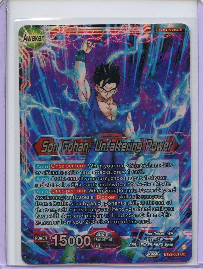 Son Gohan, Son Gohan Unfaltering Power - Critical Blow BT22-001 UC Foil