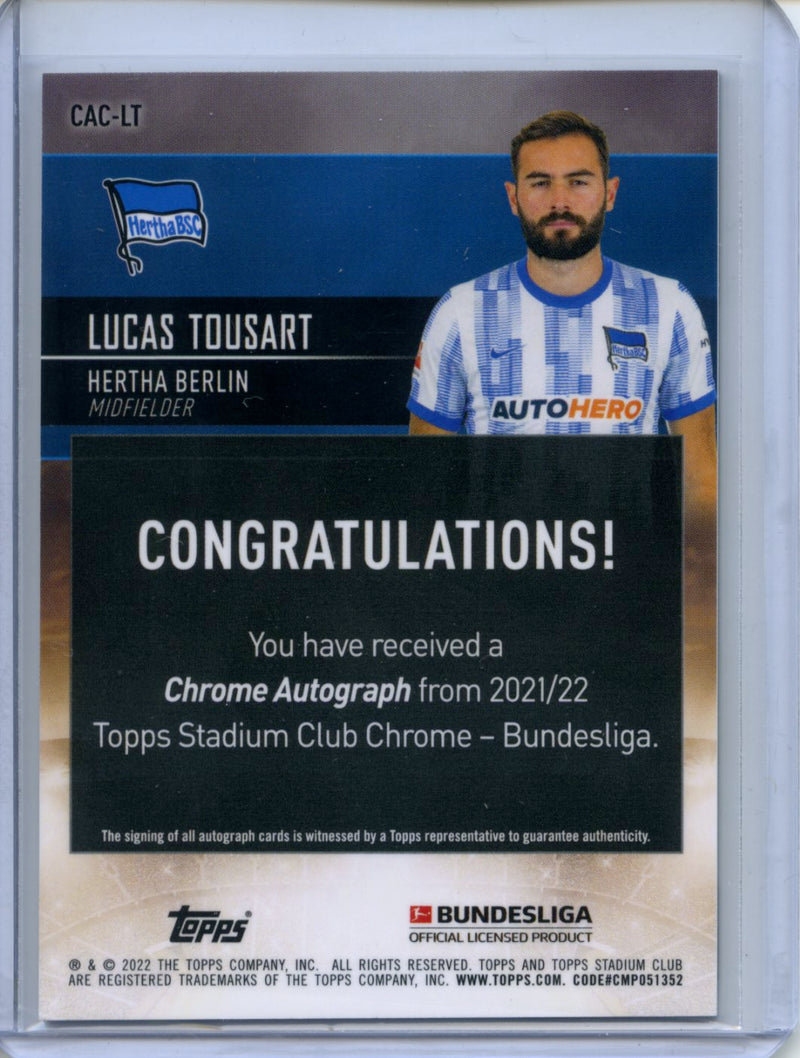 2021-22 Topps Bundesliga Stadium Club Chrome Lucas Tousart Autograph