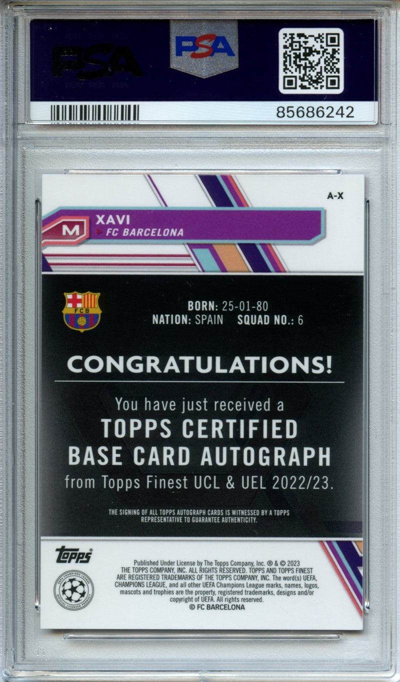 2022-23 Topps Finest UEFA Club Competitions Xavi Autograph Red Refractor 4/5