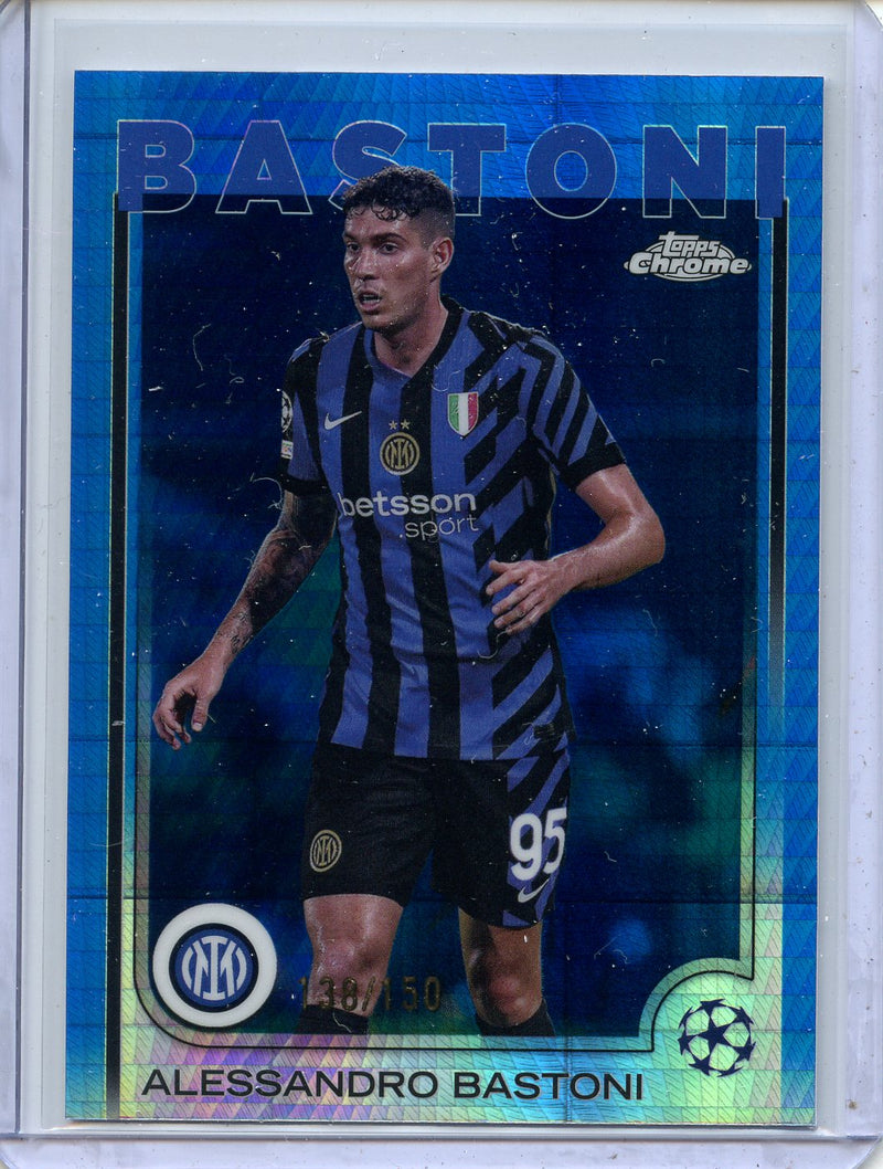 2024-25 Topps Chrome UEFA Club Comps Alessandro Bastoni Blue Prism 138/150