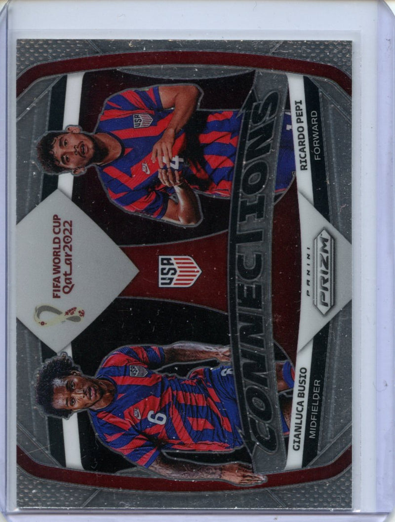 2022 Panini Prizm FIFA World Cup Qatar Gianluca Busio/Ricardo Pepi Connections