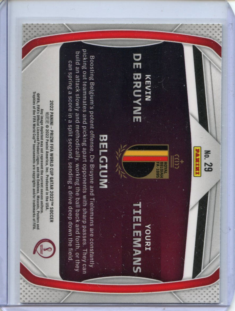 2022 Panini Prizm FIFA World Cup Qatar Kevin De Bruyne/Youri Tielemans Connections