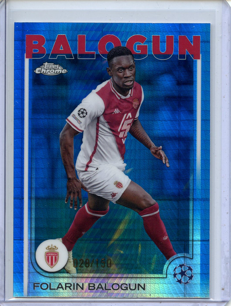 2024-25 Topps Chrome UEFA Club Comps Folarin Balogun Blue Prism 28/150