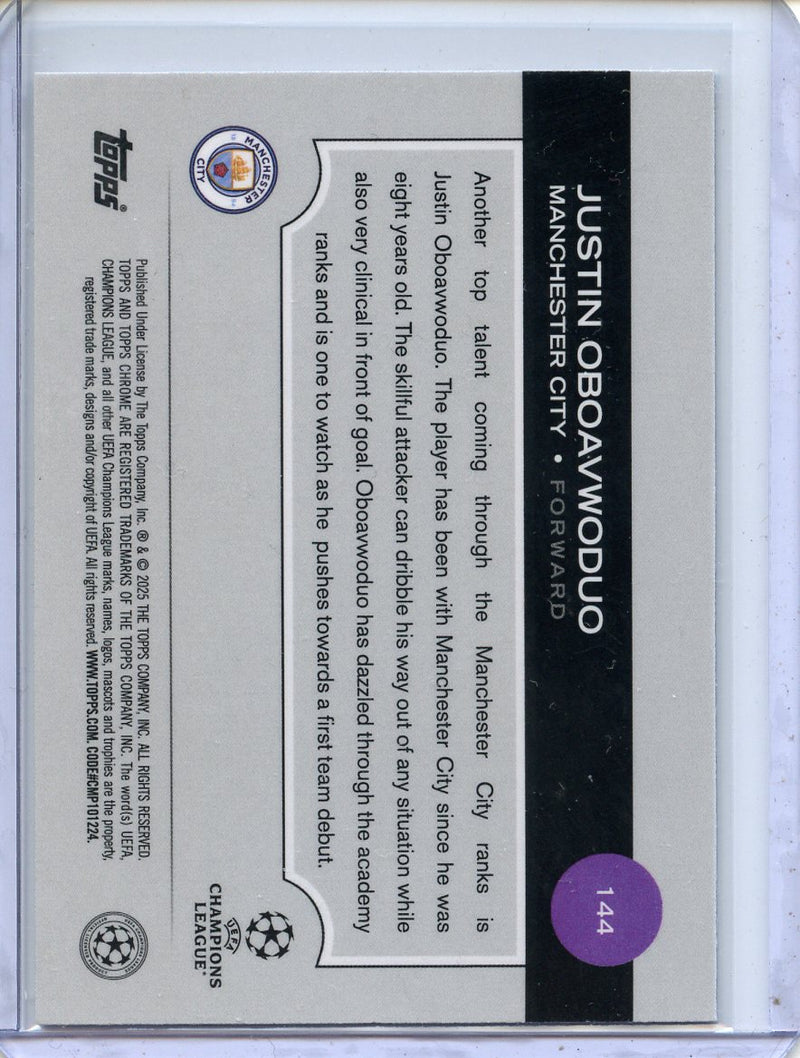 2024-25 Topps Chrome UEFA Club Comps Justin Oboavwoduo Wave