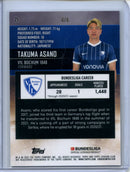 2021-22 Topps Bundesliga Stadium Club Chrome Takuma Asano Red Orange Electric Charge Refractor 4/4