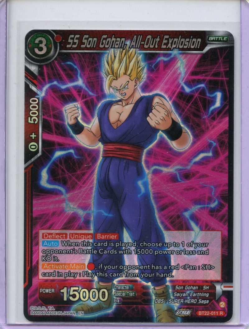 SS Son Gohan, All-Out Explosion - Critical Blow BT22-011 R Foil