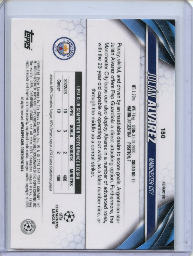 2023-24 Topps Chrome UEFA Julian Alvarez Refractor