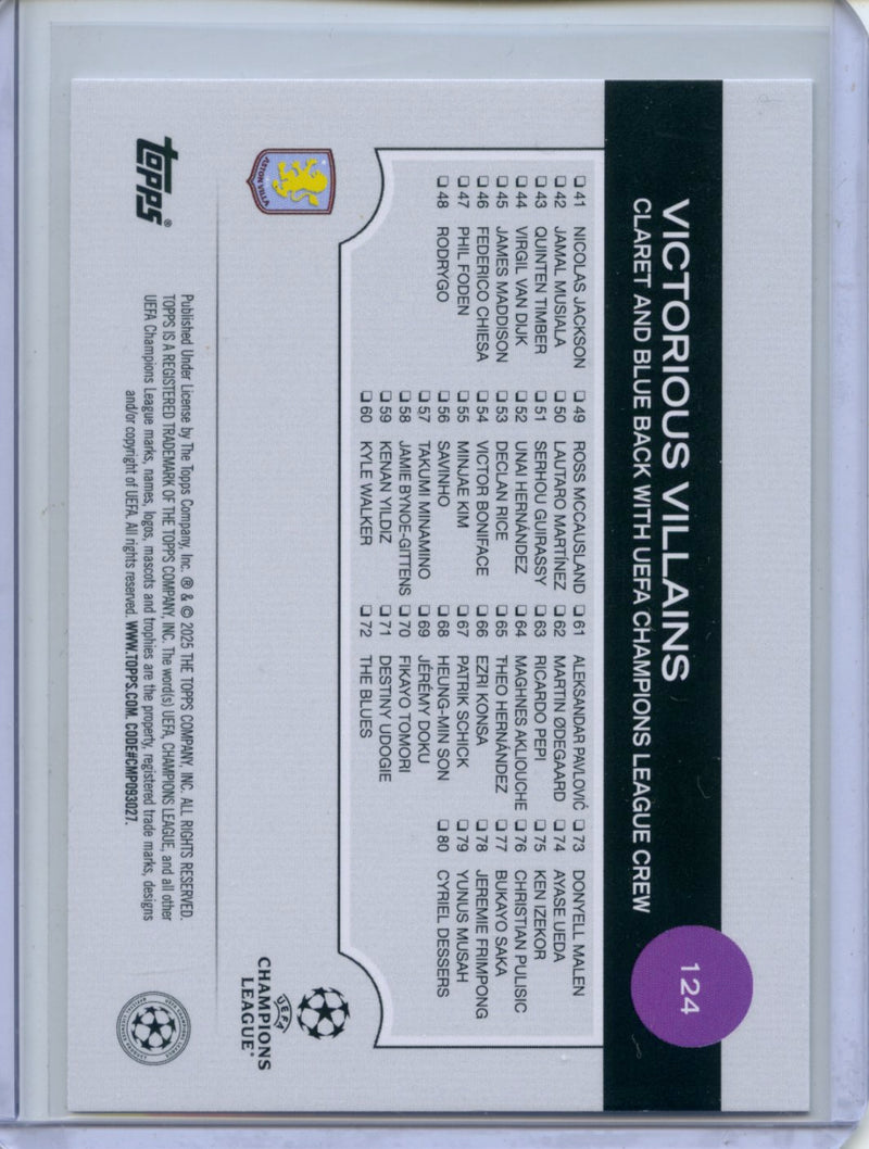 2024-25 Topps UEFA CC Aston Villa Victorious Villains