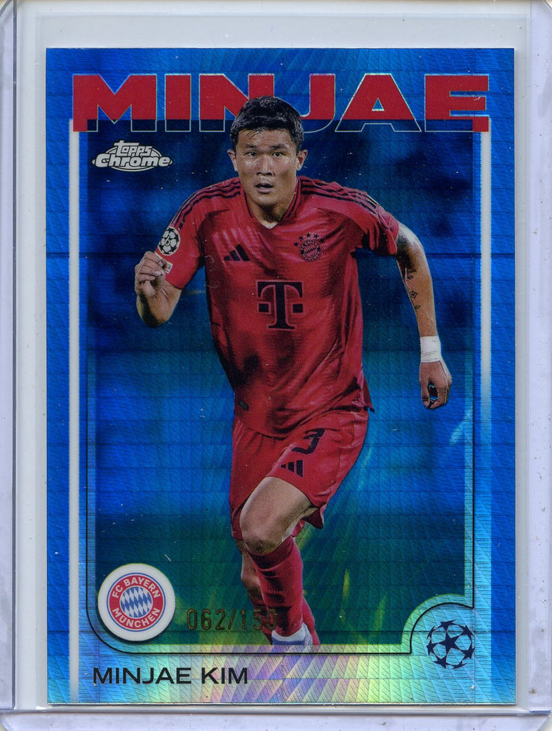 2024-25 Topps Chrome UEFA Club Comps Minjae Kim Blue Prism 62/150