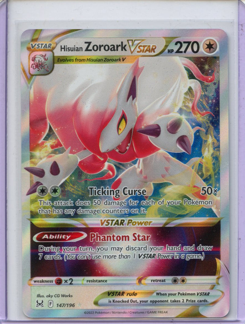 Pokemon TCG Lost Origin Hisuian Zoroark VSTAR 147/196