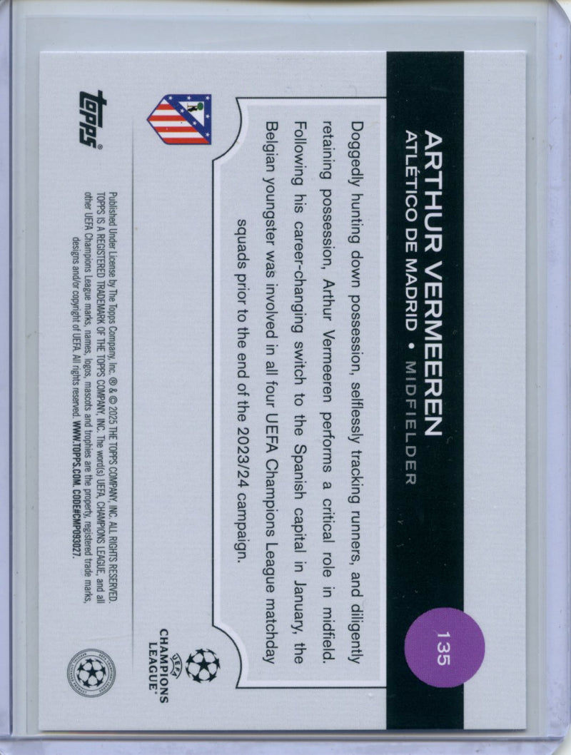 2024-25 Topps UEFA CC Arthur Vermeeren