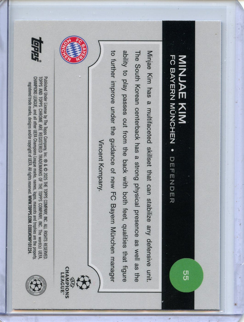 2024-25 Topps Chrome UEFA Club Comps Minjae Kim Blue Prism 62/150
