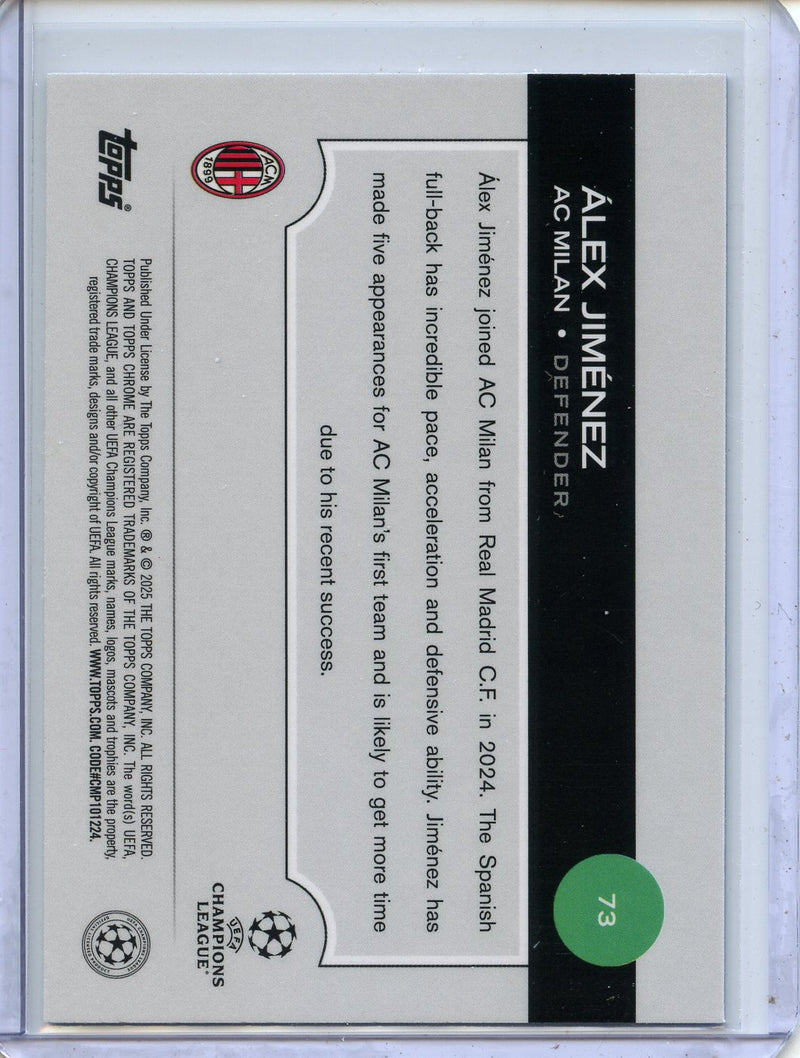 2024-25 Topps Chrome UEFA Club Comps Alex Jimenez Blue Prism 32/150