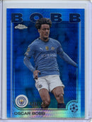 2024-25 Topps Chrome UEFA Club Comps Oscar Bobb Blue Prism 71/150