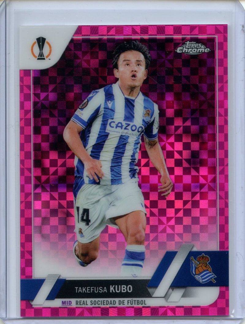 2022-23 Topps Chrome UEFA Takefusa Kubo Pink X-Fractor 153/250